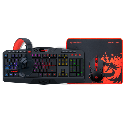 Kit Gamer 4 en 1 Mouse + Teclado + Audífonos + Pad Redragon1