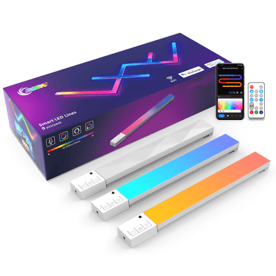 Barras LED 9 Piezas RGBIC Arkifi