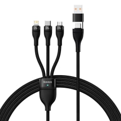 Cable 3 en 2 Tipo-C + USB-A a Tipo-C + Lightning + Micro USB 1.2M Baseus 0
