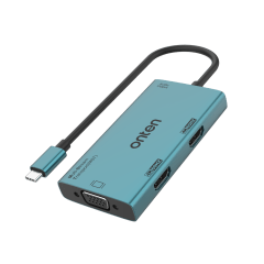 Adaptador de Video USB-C a VGA/HDMIx2/Jack 3,5mm Onten 0