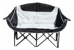 Silla de Camping Plegable 2 Cuerpos Negro/Blanco 0