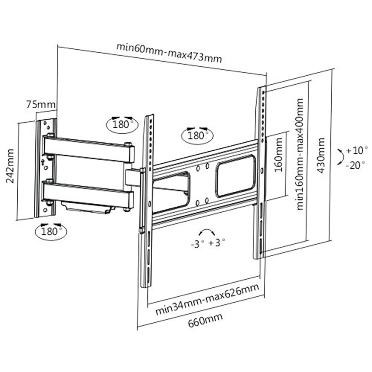 Soporte TV Universal Brazo Móvil Articulado 37