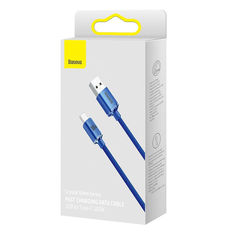 Cable USB-A a USB-C Carga Rápida Crystal Shine Series 100W Baseus3