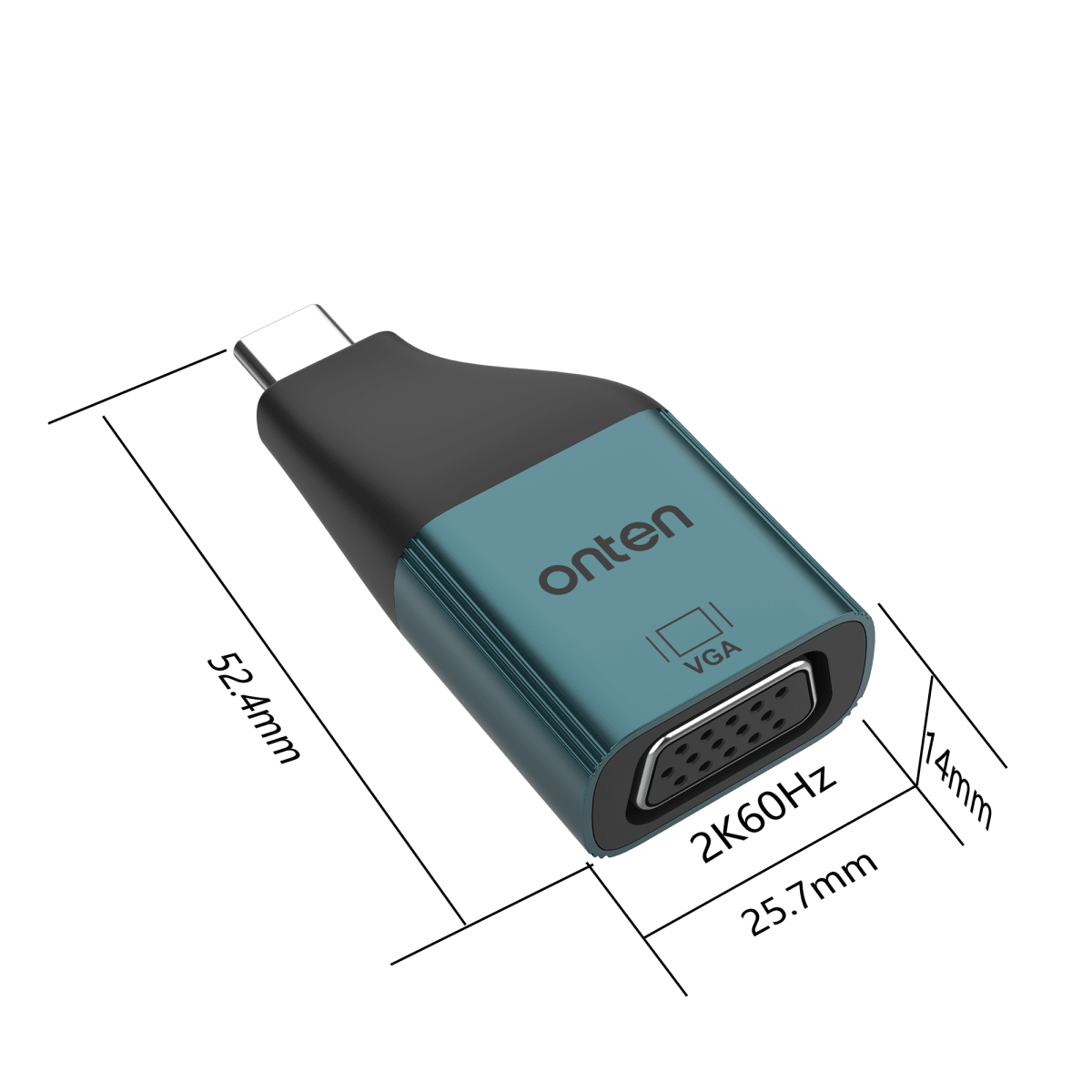 Adaptador USB-C a VGA 2K@60Hz Onten4