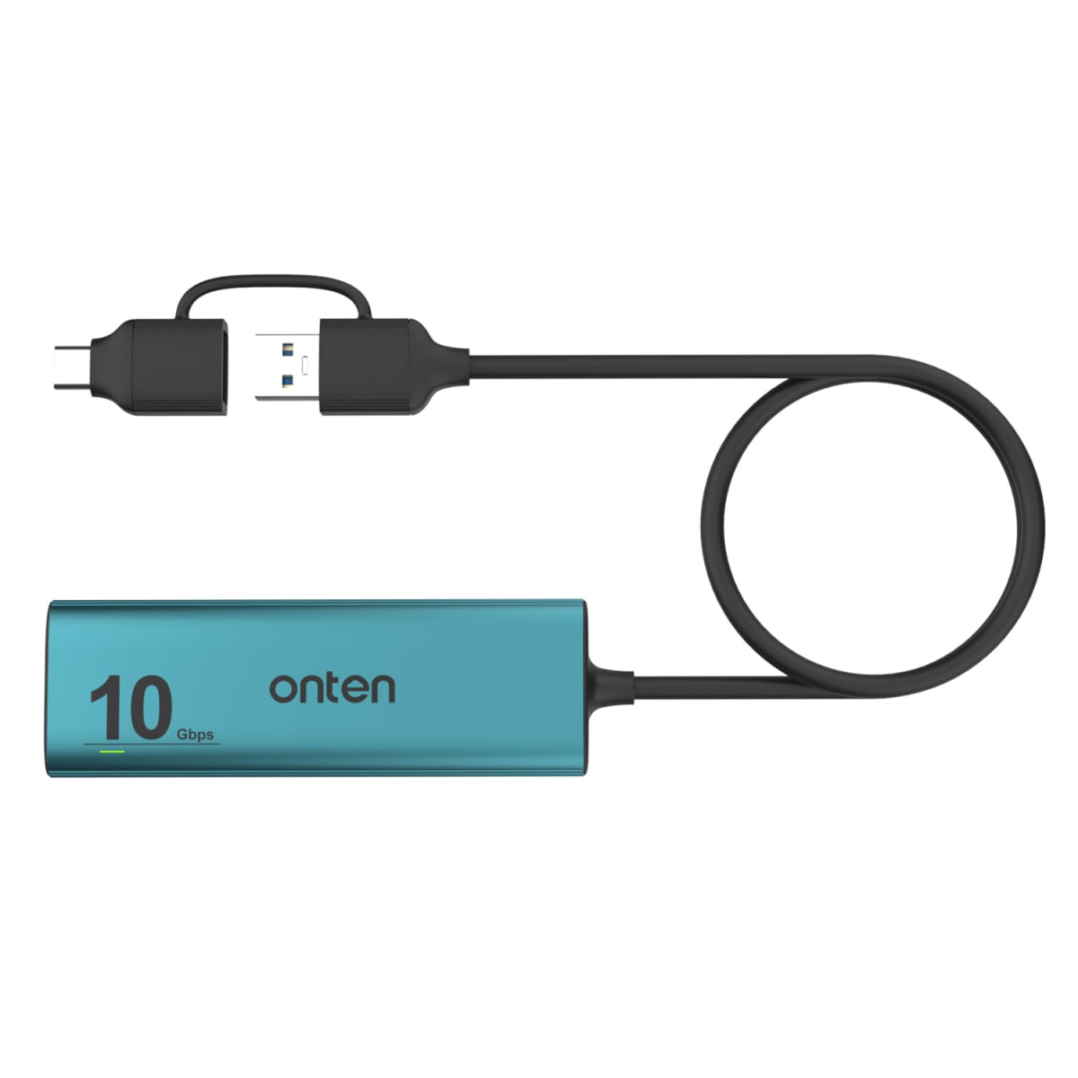 Hub 5 en 2 de 4 Puertos USB 3.2 Gen 2 10G con Cargador Onten3