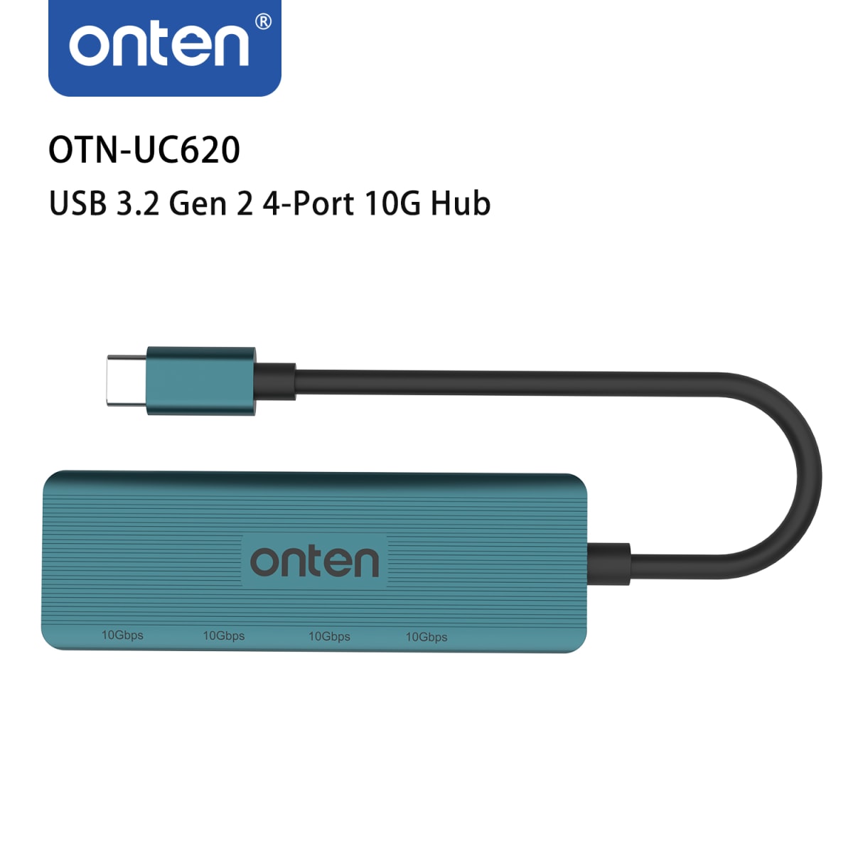 Hub 4 en 1 USB-C de 4 Puertos USB 3.2 Gen 2 10G Onten3