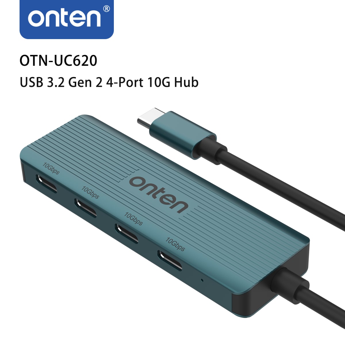 Hub 4 en 1 USB-C de 4 Puertos USB 3.2 Gen 2 10G Onten2