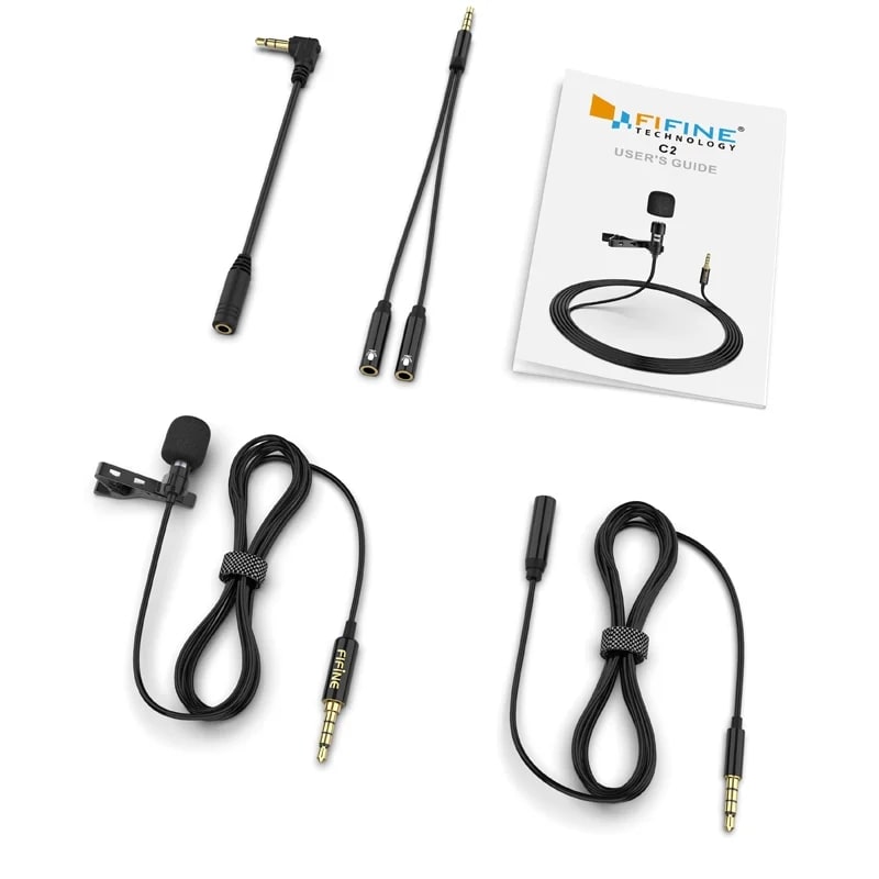 Micrófono Lavalier C2 para iPhone/Android Fifine2