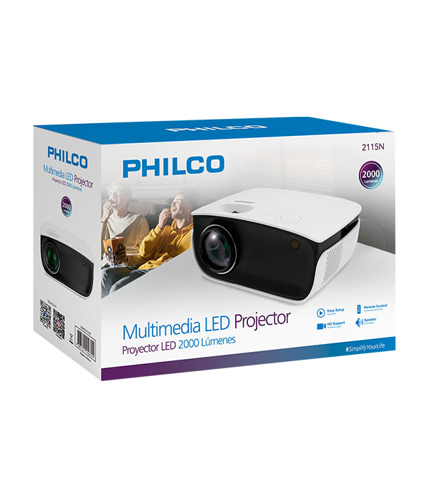 Proyector Multimedia LED 2000 Lúmenes Philco3