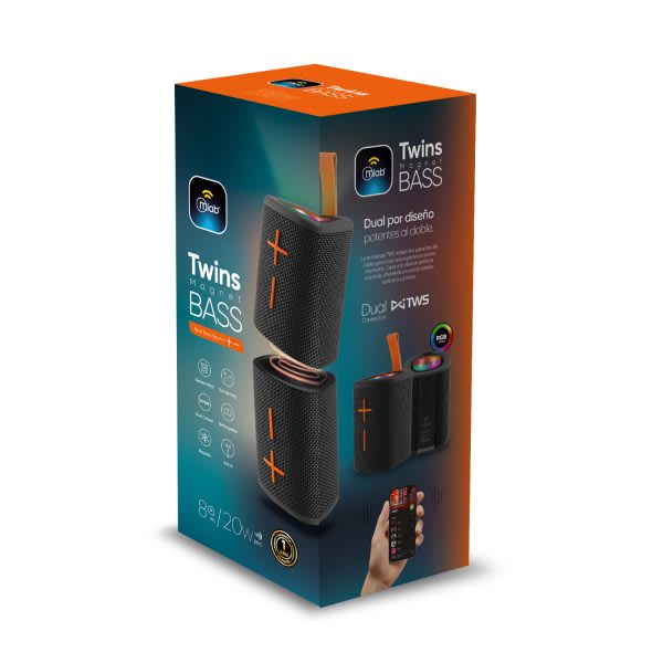 Parlante Portátil Twins Magnet Bass Mlab4