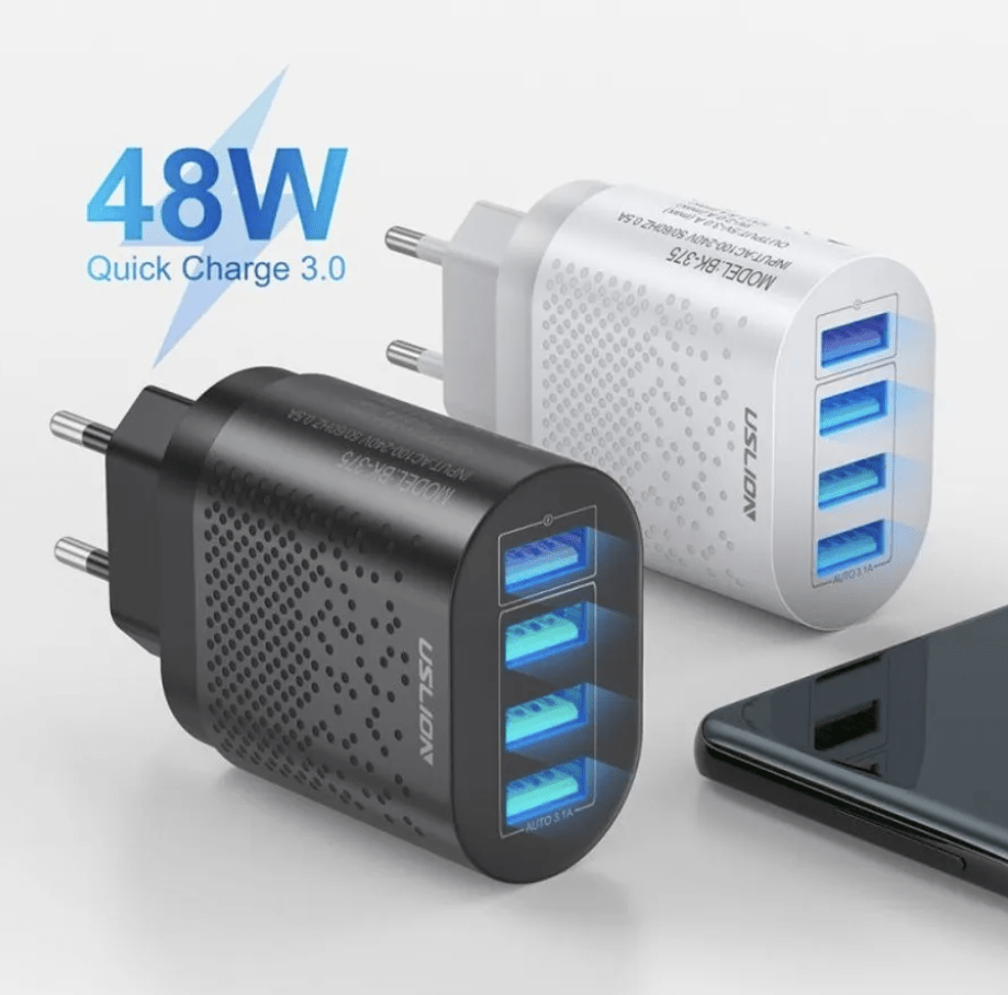 Cargador de 4 Puertos Quick Charge 3.0 48w Uslion3