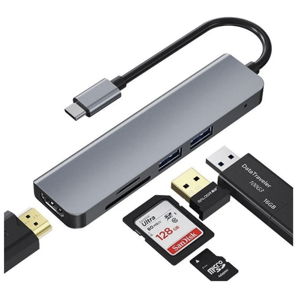 Hub 5 en 1 USB-C - HDMI / 2x USB 3.0 / TF / SD2