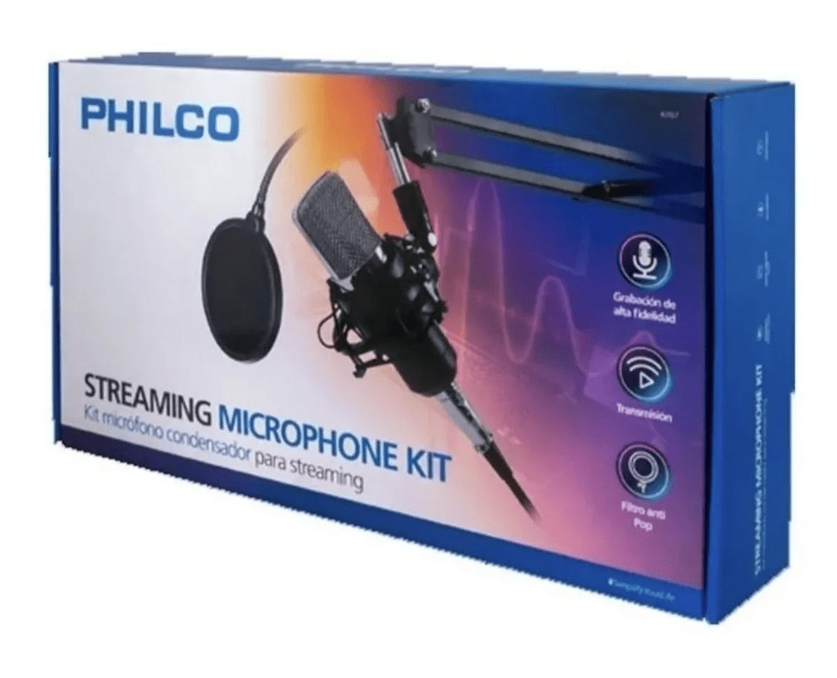 Kit Micrófono Condensador para Streaming Philco1