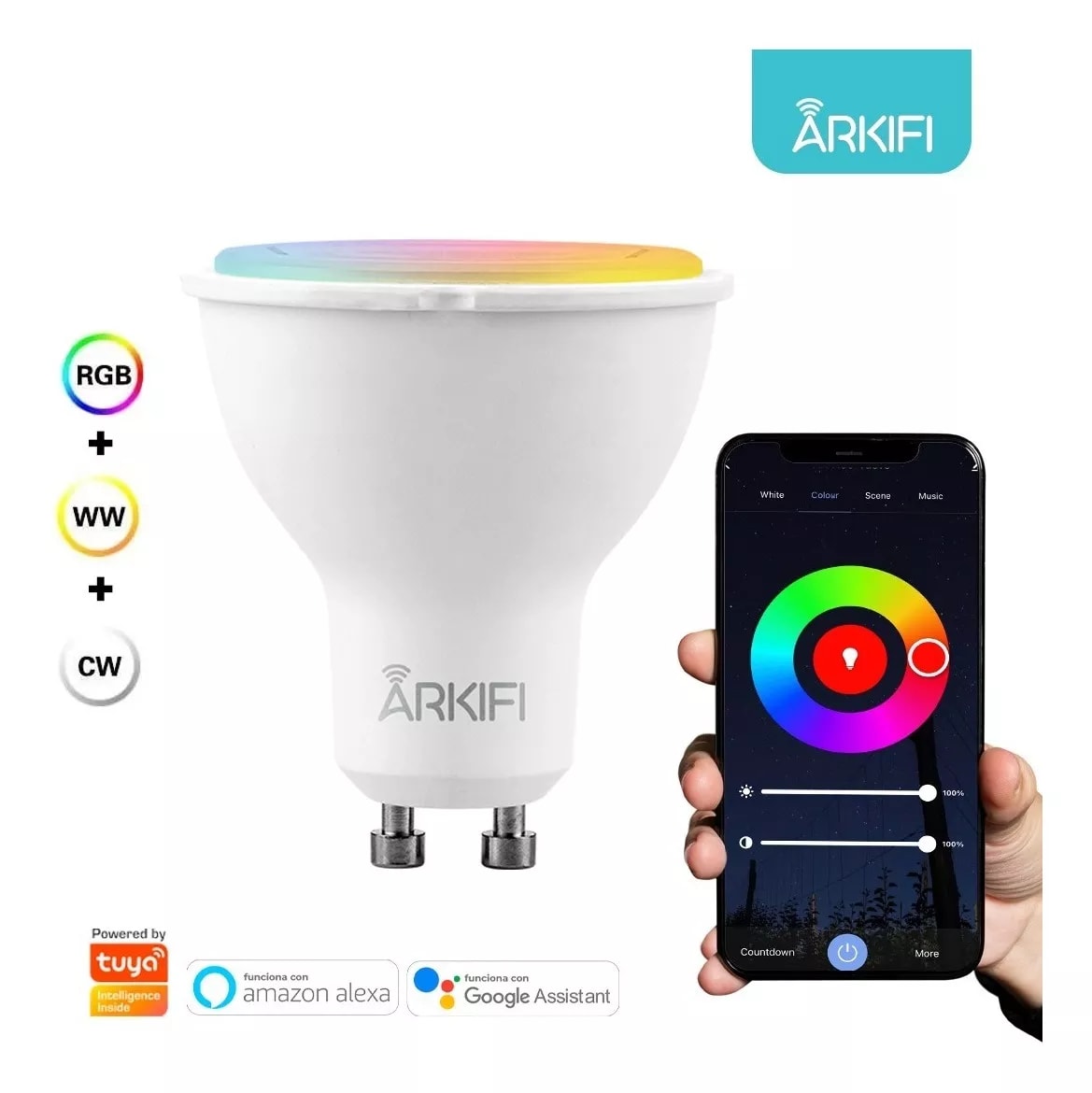 Ampolleta Inteligente RGB + CCT AK-GU10 Arkifi2