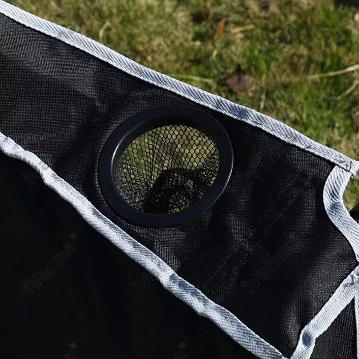 Silla de Camping Plegable 2 Cuerpos Negro/Blanco2