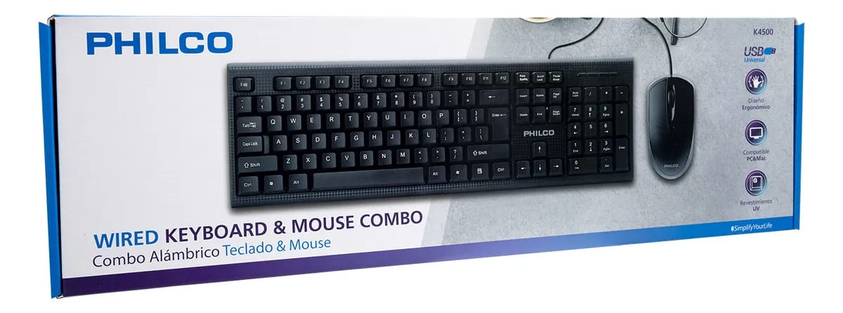 Kit de Teclado y Mouse Alámbrico K4500 Philco2
