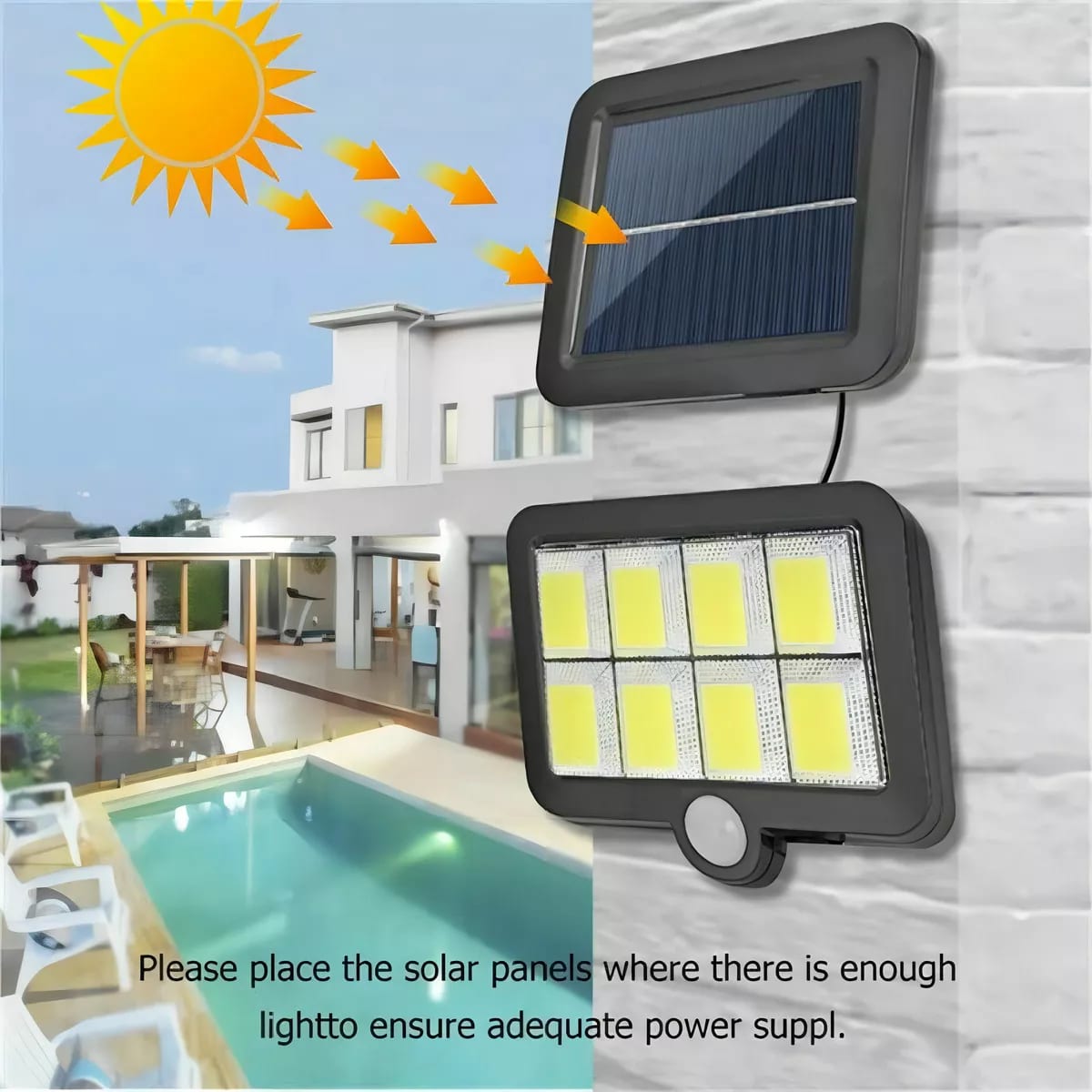 Foco Exterior Solar LED 100W Sensor de Movimiento Adkar4