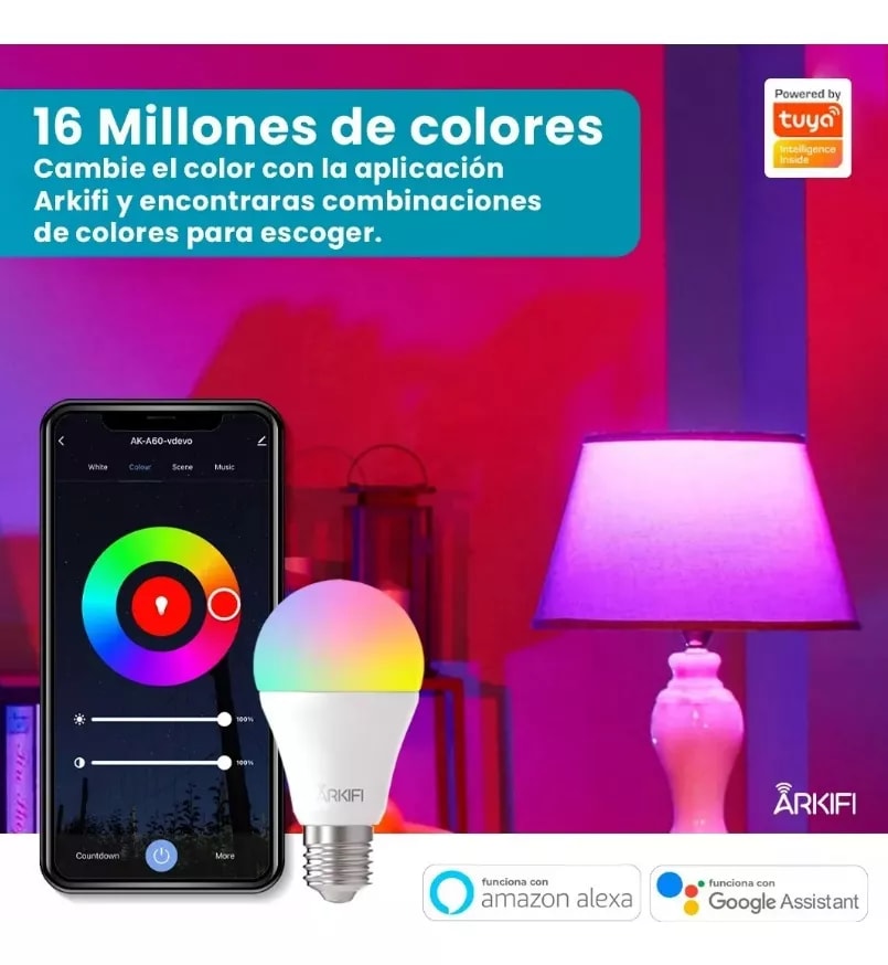 Ampolleta Inteligente RGB + CCT AK-A60 Arkifi3