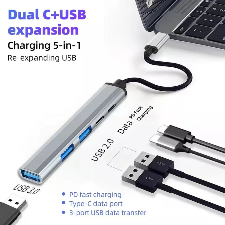 Hub 5 Puertos Ultra Slim Conector USB-C2