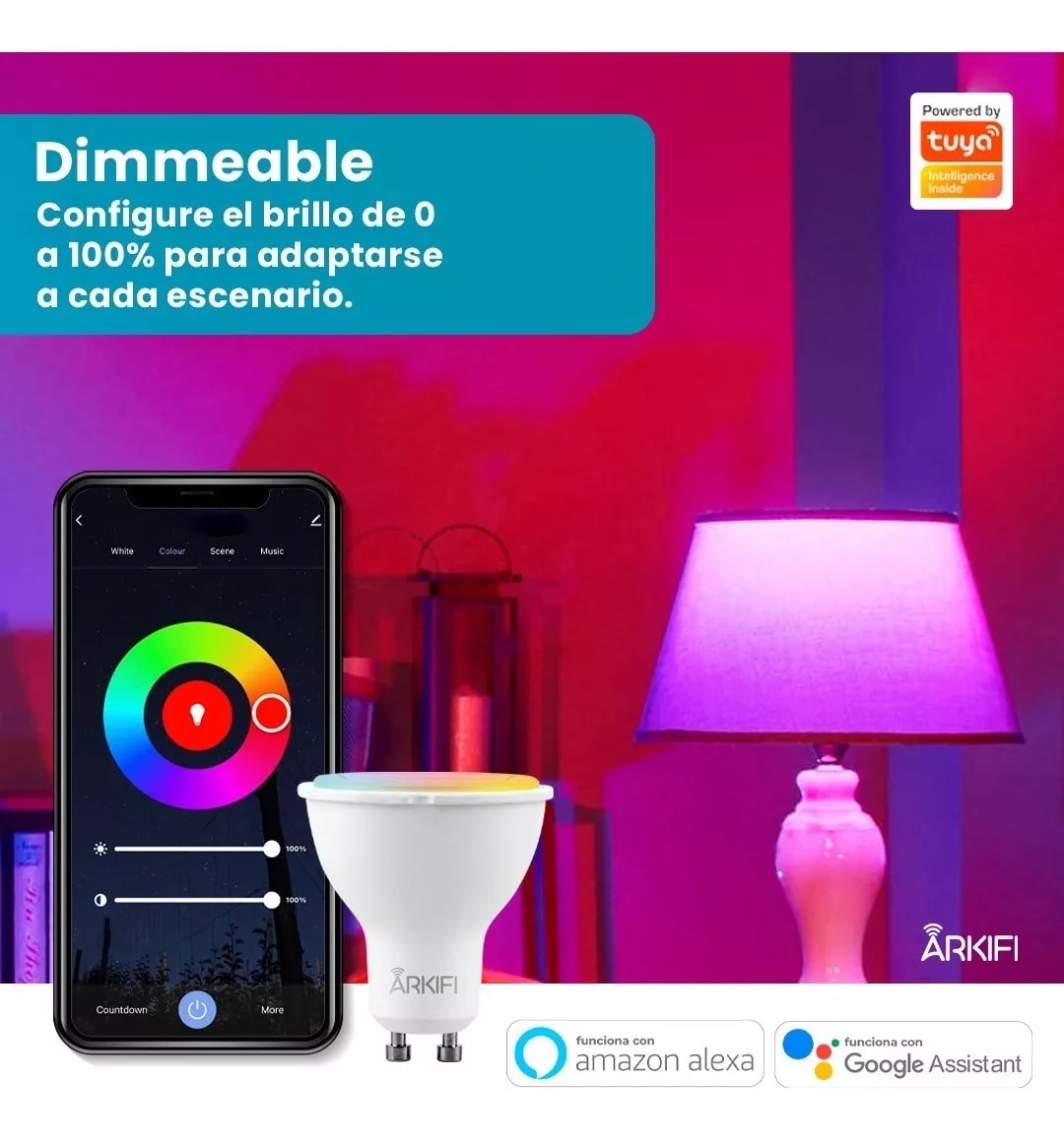 Ampolleta Inteligente RGB + CCT AK-GU10 Arkifi5