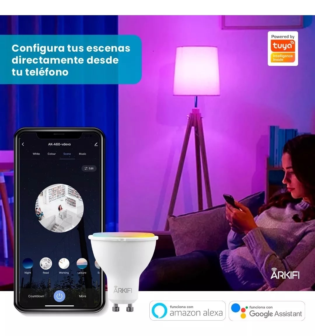 Ampolleta Inteligente RGB + CCT AK-GU10 Arkifi4