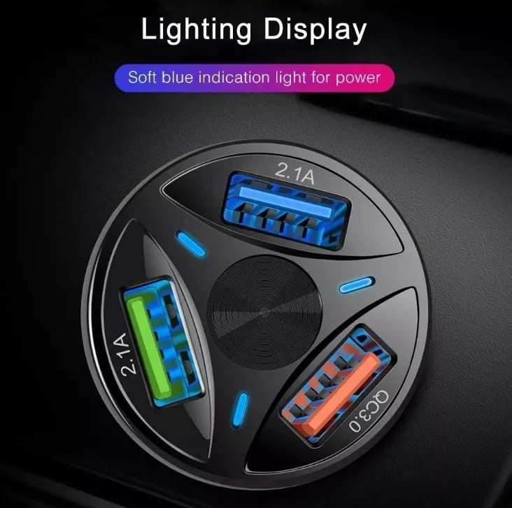 Cargador de Auto 3 Puertos USB 12-24v2