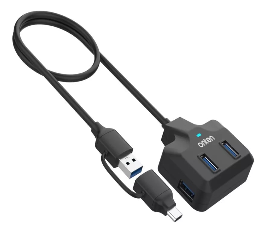 Hub 4 en 2 USB-C/USB-A de 4 Puertos USB 3.0 Onten2