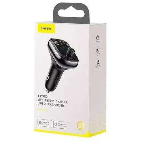 Transmisor Bluetooth 5.0 Auto FM / MP3 / USB + USB-C + Micro SD Baseus3