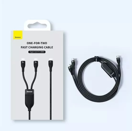 Cable USB-C 2 en 1 Carga Rápida 100W 20V Baseus2