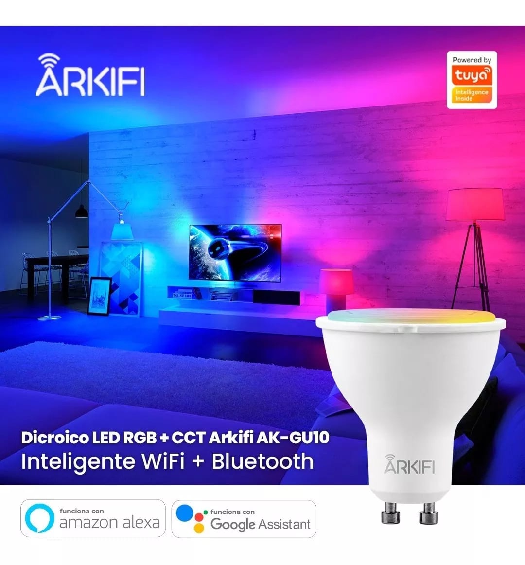 Ampolleta Inteligente RGB + CCT AK-GU10 Arkifi3