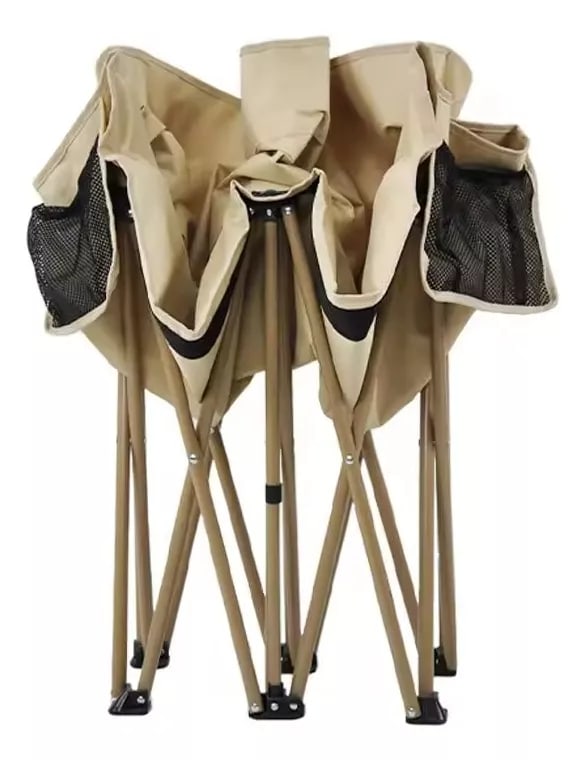 Silla de Camping Plegable 2 Cuerpos Beige4