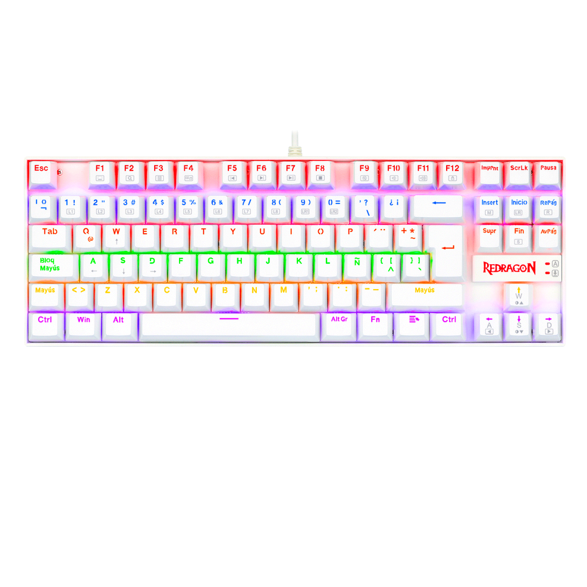 Teclado Gamer Kumara K552 Outemu Red Español con Luz Rainbow Redragon4