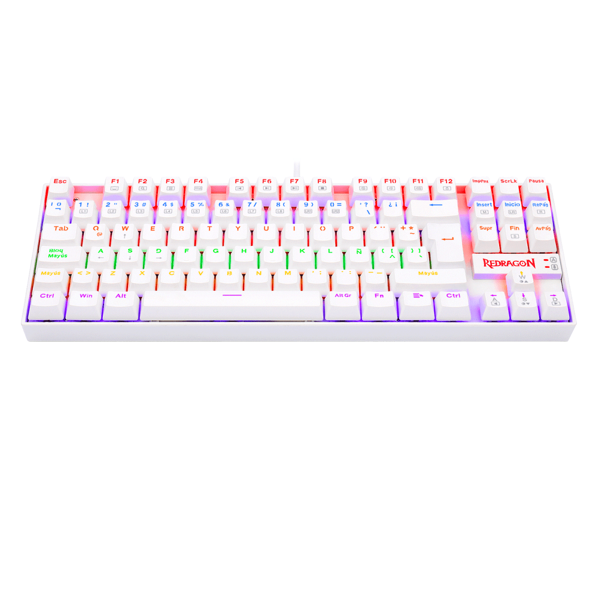 Teclado Gamer Kumara K552 Outemu Red Español con Luz Rainbow Redragon6