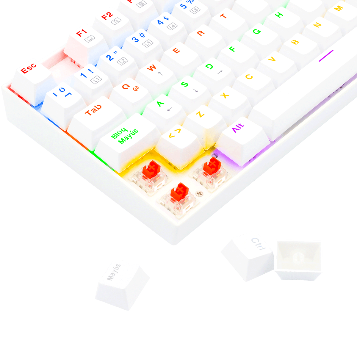 Teclado Gamer Kumara K552 Outemu Red Español con Luz Rainbow Redragon7