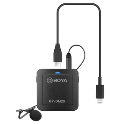 Boya BY-DM20 Kit de micrófonos y accesorios para grabación doble USB/Lightning/USB-C