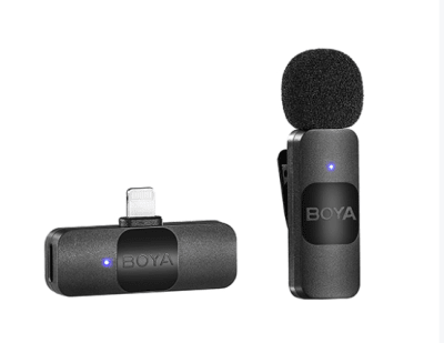 Boya BY-V1 Micrófono Inalámbrico Ultra Compacto y Portable 2.4GHz Conector Lightning1
