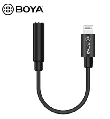 Boya BY-K8 Mini Cable Adaptador 3.5mm TRS Hembra a Lightning Macho
