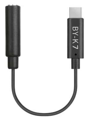Boya BY-K7 Mini Cable Adaptador Para DJI OSMO Action 3.5mm TRS Hembra a USB-C Macho
