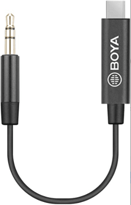 Boya BY-K2 Cable macho USB-C – macho TRS 3.5mm