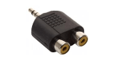 HY1-1745 CONECTOR DOBLE RCA HEMBRA A MINIPLUG STEREO MIVIC´S1