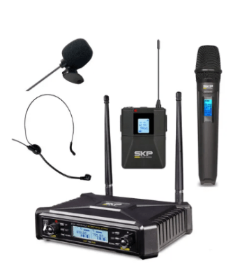 UHF-700 PRO Micrófono triple inalámbrico SKP1