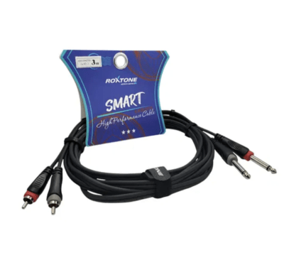 SACC150L0030 CABLE 3MTS 2 RCA X 2 PLUG TS 6.3MM  ROXTONE