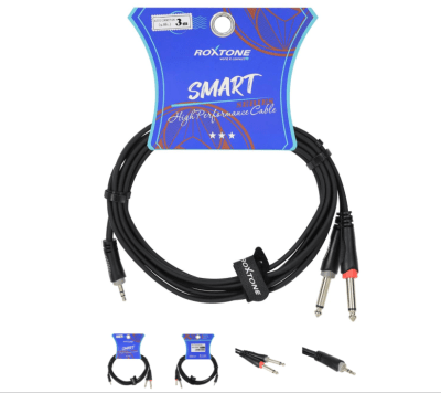 SAYC130L0030 CABLE AUDIO MINIPLUG STEREO A 2 PLUG MONO 3 METROS