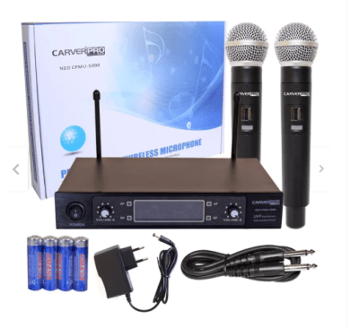 CPMU-5000 MICROFONO DOBLE INALAMBRICO UHF CARVERPRO