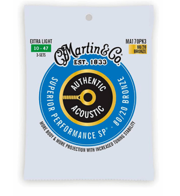MA-170PK3 CUERDAS GUITARRA ACUSTICA METAL Martin 3 PACK