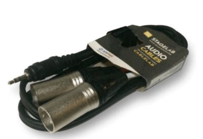 CLM-MPXLR1 Cable mini plug stereo a dos xlr macho 1 metro STAGELAB1