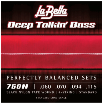 760N BAJO 4 CUERDAS TAPE WOUND BLACK LA BELLA1
