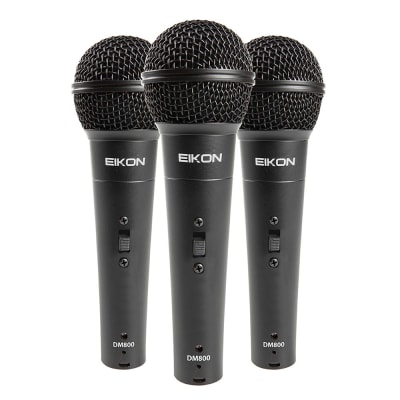 SET 3 MICROFONO DINAMICO C/SWITCH EIKON DM800KIT