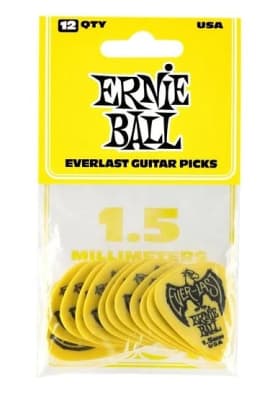 PACK UÑETAS 12 UNIDADES ERNIE BALL EVERLAST YELLOW 1.5MM