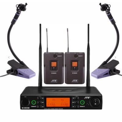 RU-8012DB/RU850LTB/CX-508W (Pack) Micrófono inalámbrico doble condensador para saxo/acordeón JTS1